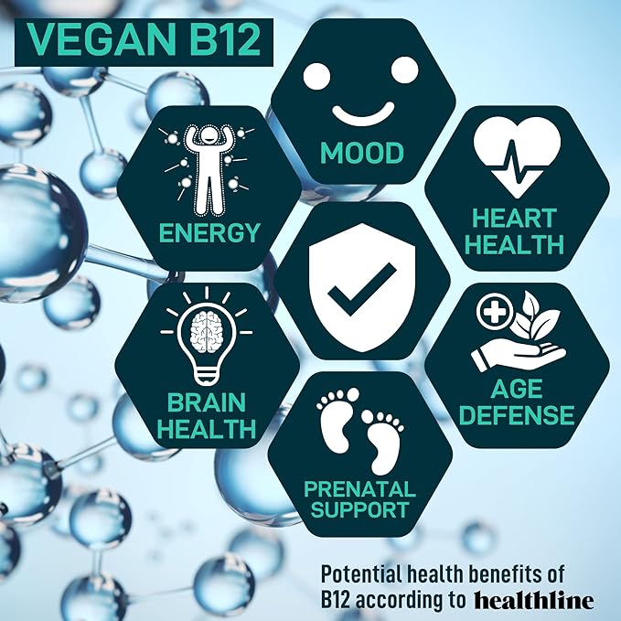 Vegan Probiotic Plus B12 &amp FOS - 22 Billion CFU Synbiotics Prebiotics and Probiotics for Digestive Health IBS Mood Support - B12 Pre Pro Post Biotics for Women &amp Men - 60 Gluten-Free Capsule