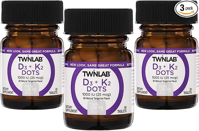 Twinlab Vit D3 1000 &amp K2 Dots 3 pk
