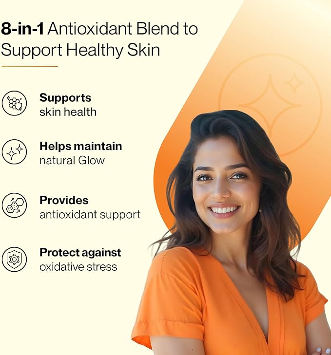 SETU Glutathione Effervescent Tablets with 500mg L-Glutathione &amp Vitamin C | Sugar-Free Antioxidant Supplement | Orange (Pack of 6)