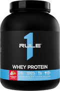 Rule 1 Whey Protein – 24g Fast-Acting Protein from All-Whey Sources with Naturally Occurring EAAs &amp BCAAs for Workout Recovery or Anytime Use (5 Pounds* Strawberries &amp Crème)