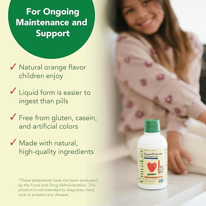 ChildLife Essentials Liquid Calcium Supplement for Kids - Baby Calcium with Magnesium Zinc and Vitamin D3 - Orange Flavor 16 fl oz (2 Pack)