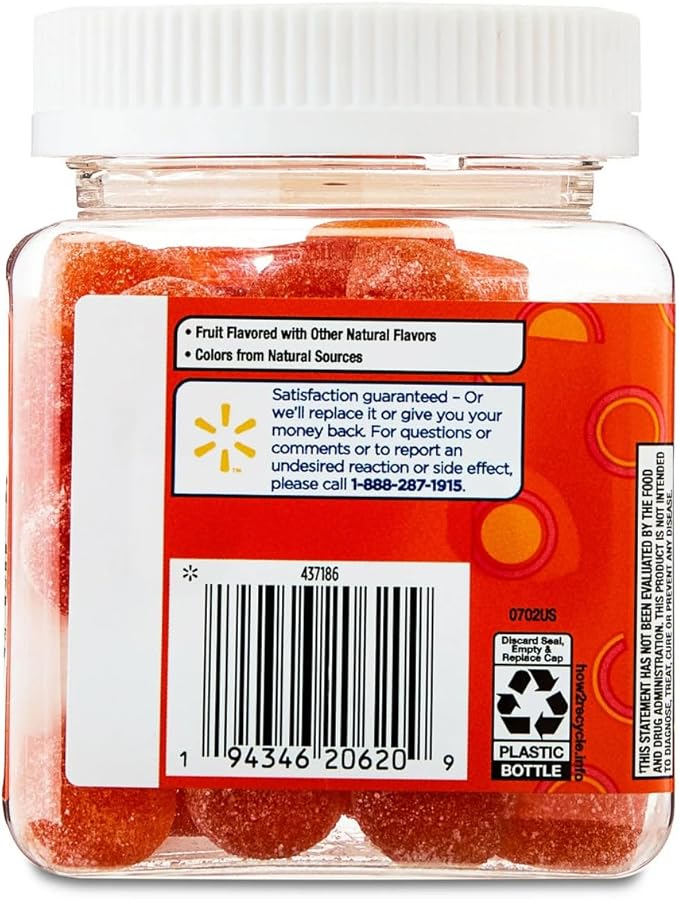 Equate Probiotic + Prebiotic Gummies 500 Million CFU Peach Flavor 30 Count Sticker