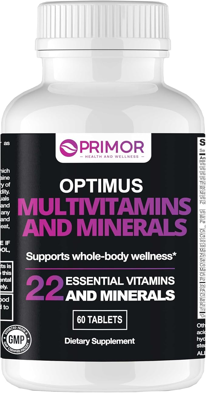 Multivitamin &amp Minerals One Tablet per Day Packed with 22 Essential – Immune Support | Energy Metabolism | Bone Health | Cognitive Support and More…– for Women &amp Men | 60 Count