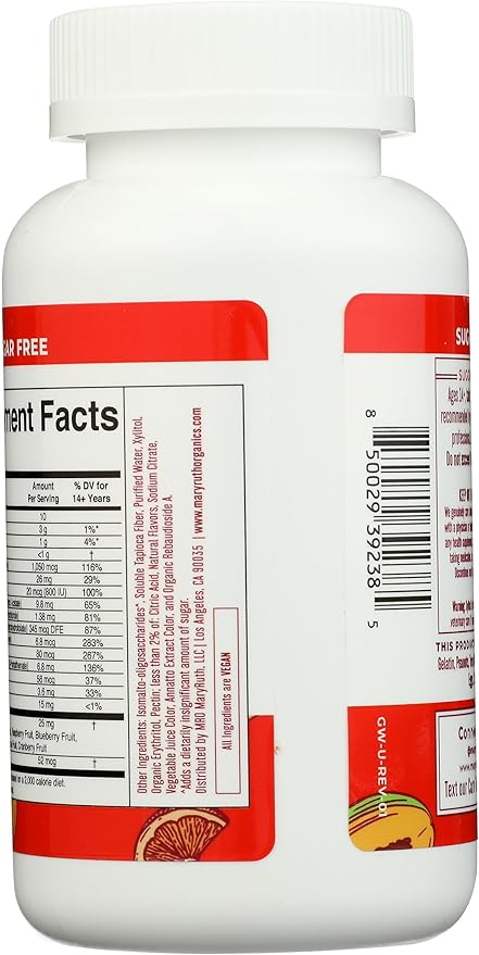 MaryRuth's Multivitamin Gummies for Men | Vitamin A C D E B6 B12 Biotin Zinc | Energy Metabolism | Immunity | Bone Health | Cellular Health | Vegan | Non-GMO | Gluten &amp Sugar Free | 60 Coun