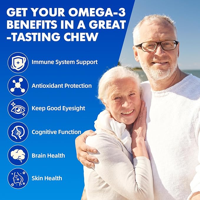 2 Pack Vegan Omega-3 Gummies1000mg for Adults - Sugar Free Supplement with 400mg DHA &amp 600mg EPA Vitamins A C E and Zinc - 120 Count