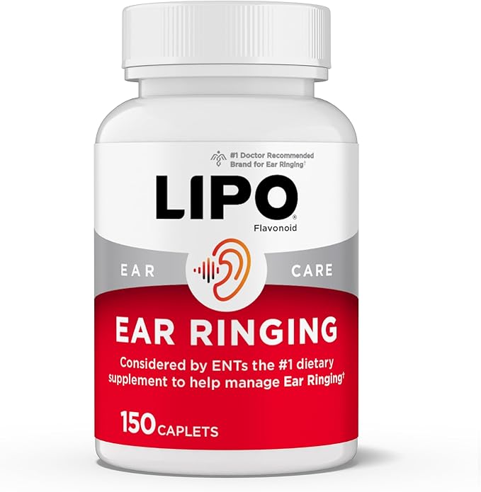 Lipo-Flavonoid Ear Ringing - Doctor-Recommended for Ringing Ears - Clinically Proven Lemon Bioflavonoid Complex with Vitamins C B1 B2 B6 B12 &amp Calcium - 150 Caplets
