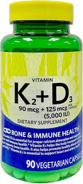 SEDLAV Vitamin K2 (90mcg) + D3 (125mcg) Vegetarian Capsules 90 Count + Sticker Combined Nutrient Support in Daily Capsule Format