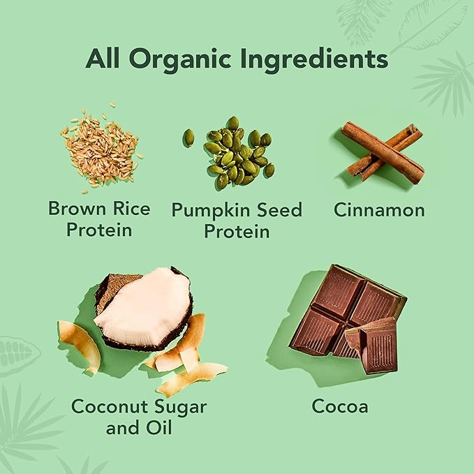 ALOHA Organic Plant Based Protein Powder Stevia Free Chocolate 19.6 oz 15 Servings