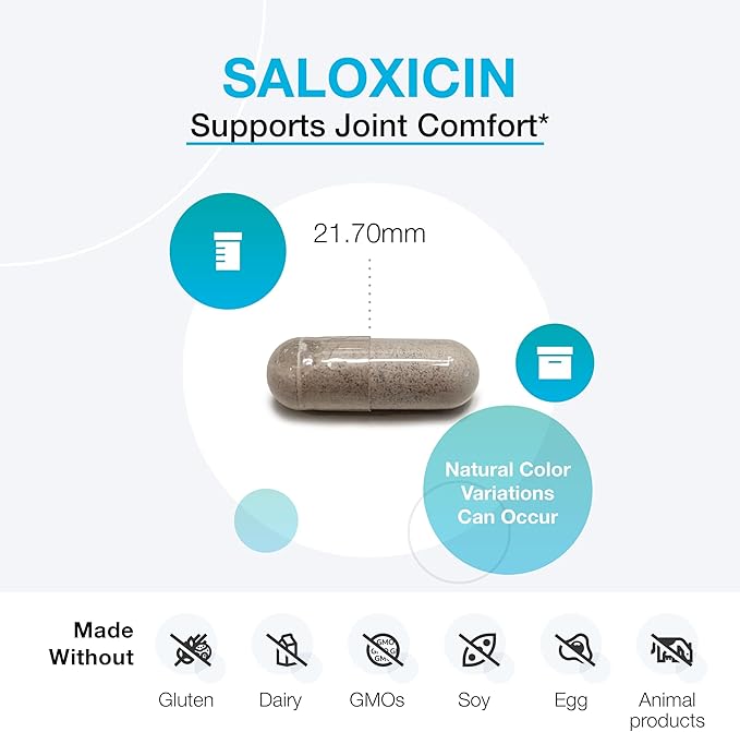 XYMOGEN Saloxicin - Antioxidant Support Supplement - Grape Seed Extract Pomegranate Fruit &amp Cranberry Supplement - White Willow Bark &amp Boswellia Extract Capsules (120 Capsules)