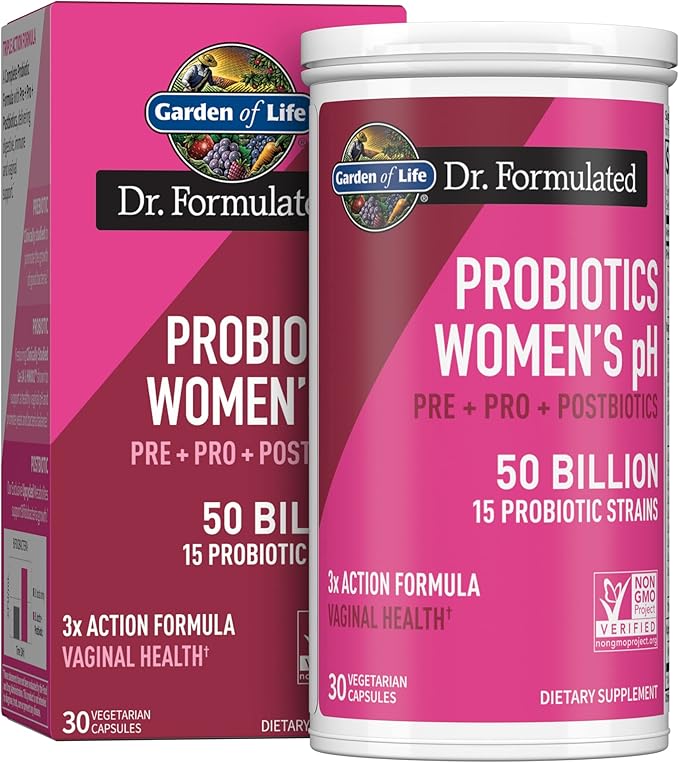 Garden of Life Probiotics for Women's Health - Vaginal Care with 50 Billion CFU and Digestive &amp Immune Support with 50 Billion CFU - 30 Day Supply