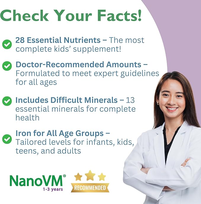 1-3 Years Allergen-Free Multivitamin for Kids Unflavored Dietary Supplement Powdered Supplement with 14 Vitamins &amp 13 Minerals Low-Carbohydrate Toddler Vitamins 275g - Solace Nutrition