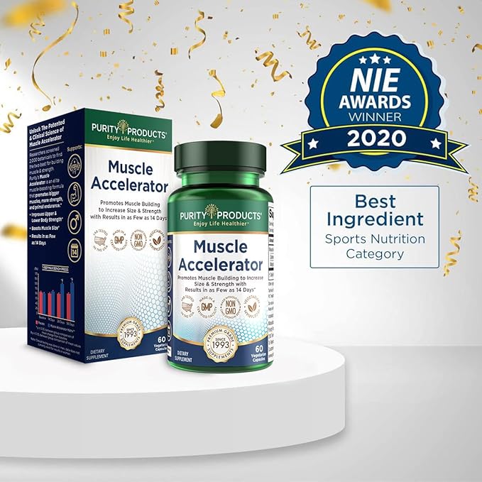 Purity Products Muscle Accelerator 650 mg Patented &amp Clinically Tested Muscle Accelerator Blend of Ayurvedic Herbal Extracts Promotes Strength Endurance + Muscle Growth - 60 Veg Caps (2)