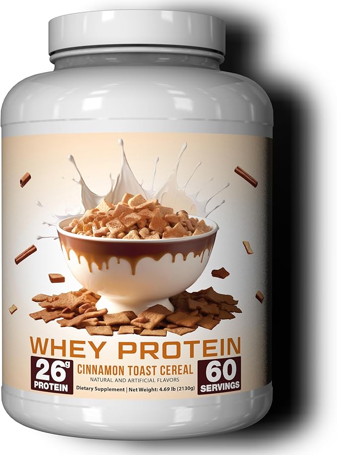 Ekkovision Protein Powder Cinnamon Toast Cereal 25 G Whey Protein per Scoop Low Lactose High Protein for Men &amp Women With Active Lifestyles Perfect for Shakes Smoothies and Recipes 60 Serv