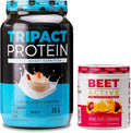 Nutrology TRIPACT Protein Powder 7-in-1 Meal Replacement Shake Vanilla Latte Cinnamon Flavor (40 Servings) Beet Active Natural Pre-Workout Powder Passion Fruit Flavor (30 Servings)
