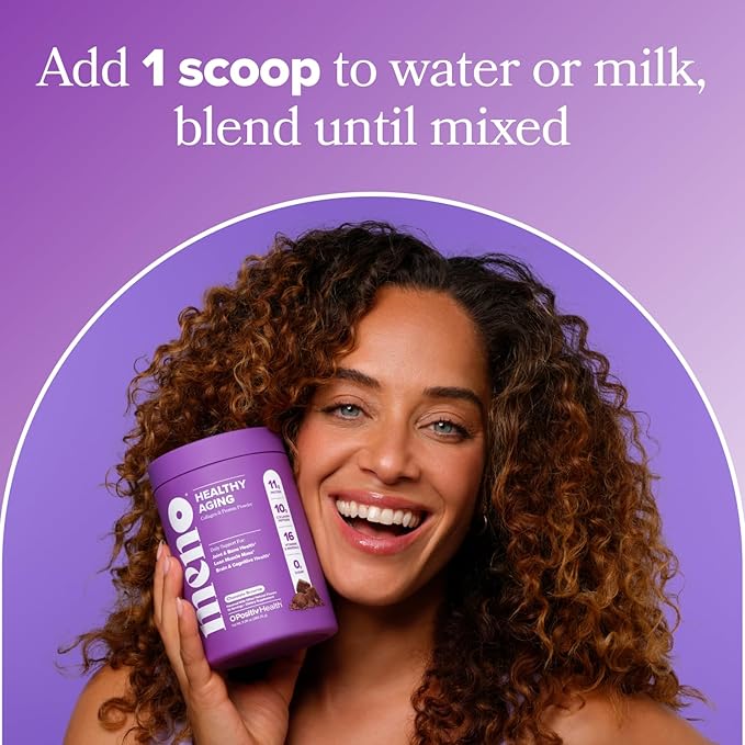 MENO Healthy Aging Collagen &amp Protein Powder – Support Joint &amp Bone Health Lean Muscle Mass Cognition Skin &amp Hair Health – Whey Protein &amp Collagen – Chocolate Brownie Flavor - 15 Se