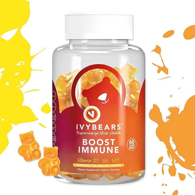IvyBears® Men’s Hair Vitamins &amp Immune Support Gummies – Biotin Zinc Vitamins A C D &amp Zinc for Hair Growth and Immune Health – Vegan 2-Pack