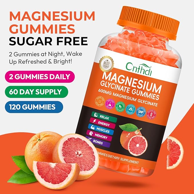 Magnesium Glycinate Gummies for Women &amp Kids High Absorption Magnesium Citrate Calcium B6 D3 Chews Gummy Relaxation Stress Relief Night Rest