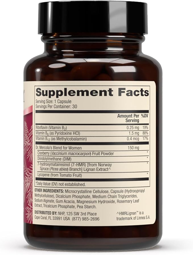 Dr. Mercola Lignans with Lycopene Supplement 30 Servings (30 Capsules) Non GMO Soy Free Gluten Free