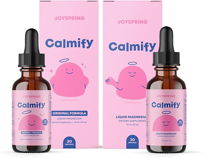 JoySpring Kids Daily Magnesium Routine – Glycinate &amp Citrate Liquid Drops with L-Theanine Chamomile &amp Passion Flower – Kid-Friendly Mineral Supplement for Children