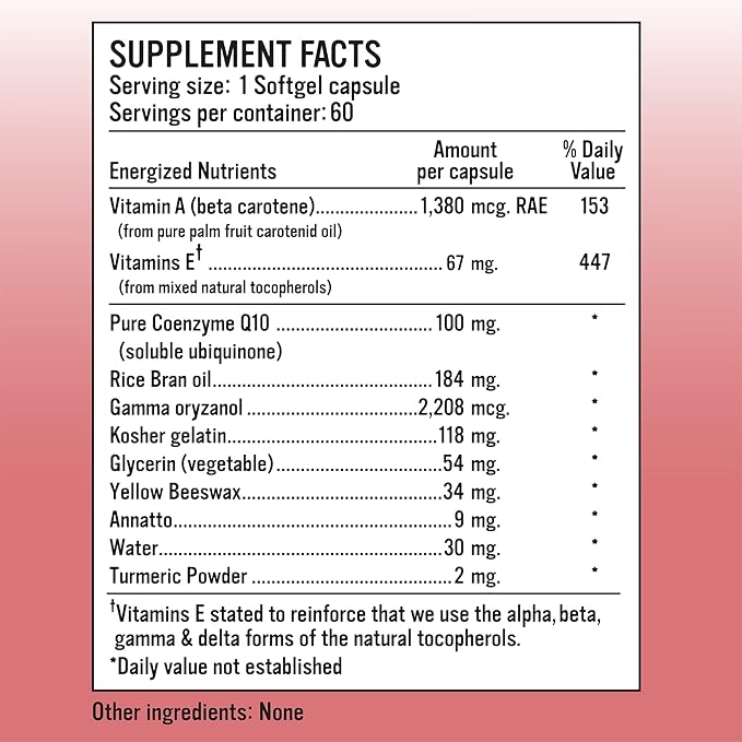 Enhanced COQ10 100 Mg of Pure Coenzyme Q10 Soluble Ubiquinone Antioxidant for Heart Health &amp Energy Production Mitochondrial Supplements 60 Day Supply