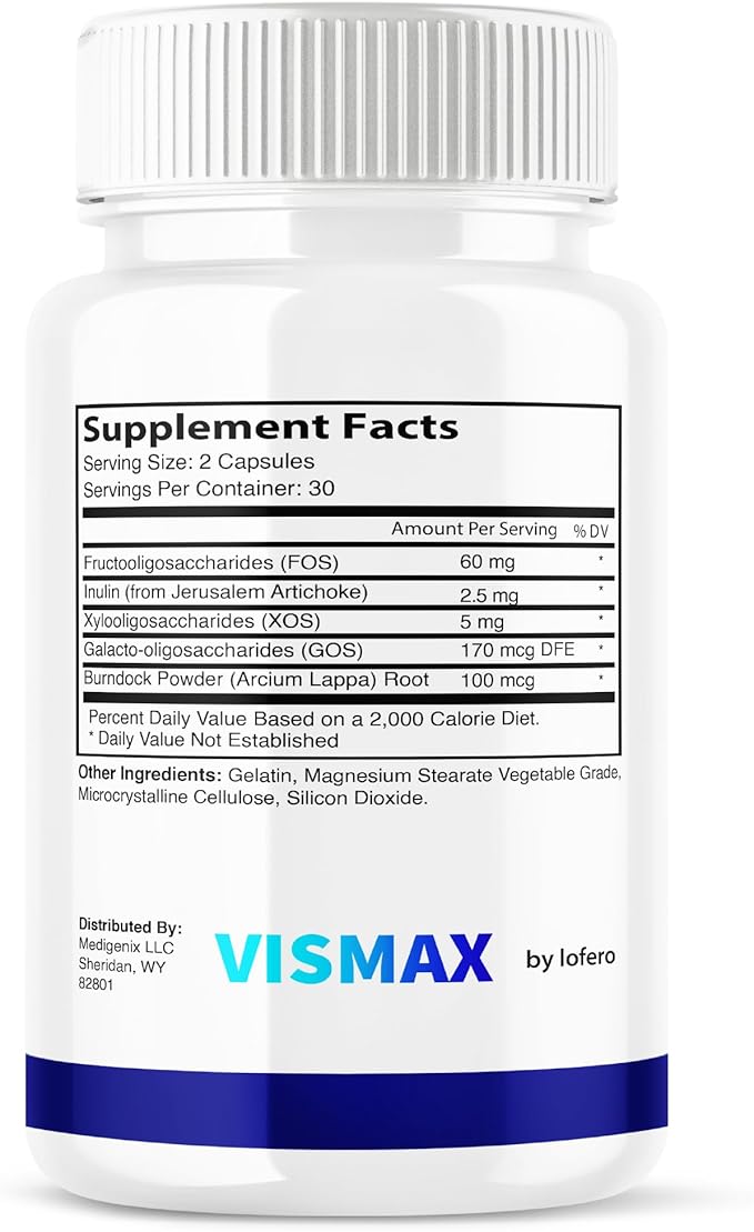 Vismax Revive Capsules Vis Max Premium Vision Supplement Vitamin Supplement Pills Premium All-Natural Ingredients Advanced Formula for Eyesight Focus Visual Sight Overall Wellness (60 Capsules)