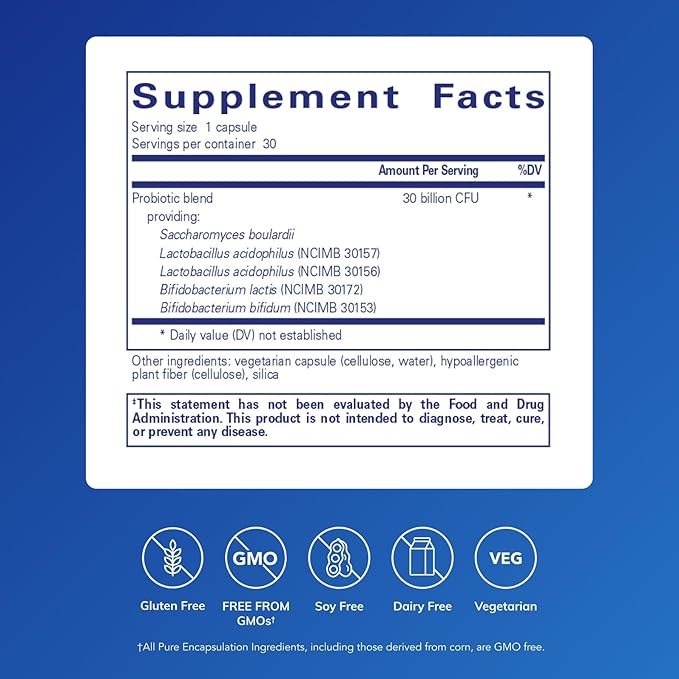 Pure Encapsulations PureBi•Ome Intensive | Hypoallergenic Multi-Strain Probiotic Blend to Support Healthy Intestinal Microflora Balance | 30 Capsules