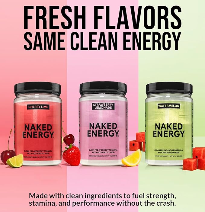 NAKED Vanilla Whey Isolate Protein Powder (24 Servings) Strawberry Lemonade Energy Pre Workout (30 Servings) – Grass-Fed Non-GMO Gluten Free Soy Free Vegan Friendly