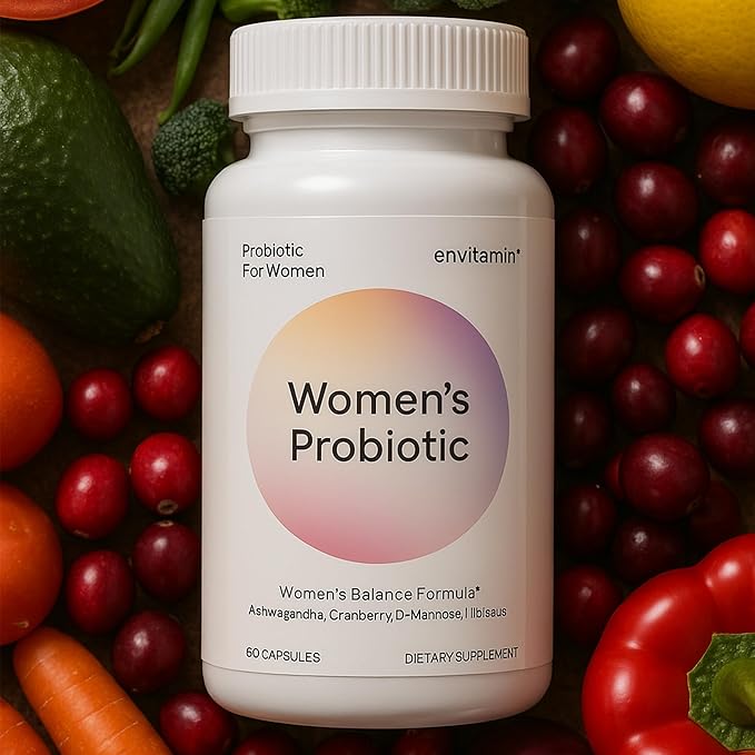 Probiotic for Women Balance Formula with Ashwagandha Cranberry Black Cohosh D-Mannose Hibiscus &amp Dandelion - Support Your Microbiome