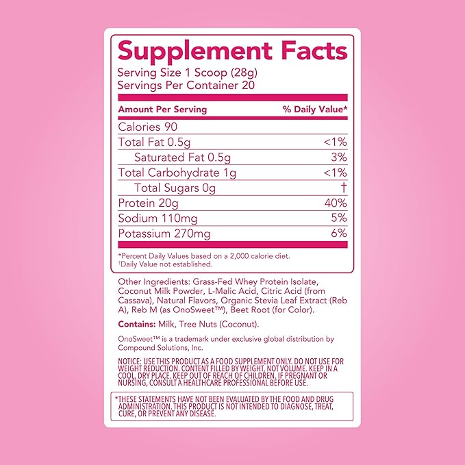 Clean Simple Eats Clear Protein Drinks 20G Grass Fed Whey Protein Isolate Ultra Filtered Light &amp Refreshing Beverage Low Lactose No Artificial Ingredients Pink Burst Flavor 20 Servings