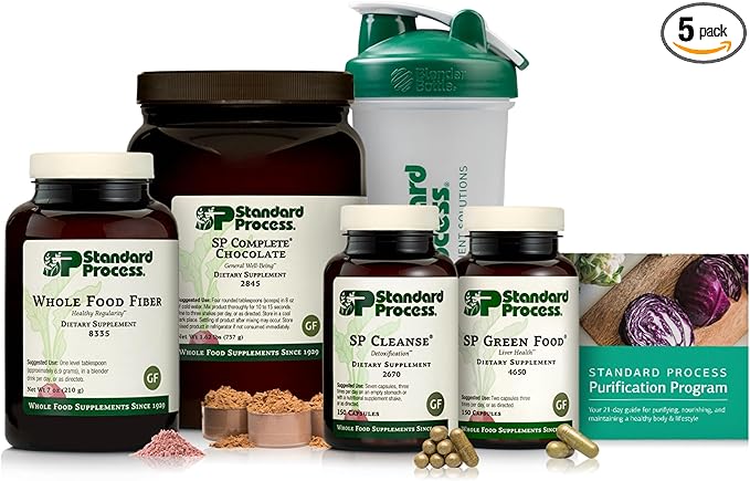 Standard Process Purification Kit with SP Complete &amp Whole-Food Fiber - Detox &amp Liver Support - Whole Food-Based Fiber Kit for Maintaining a Healthy Body - 21-Day Program - Chocolate