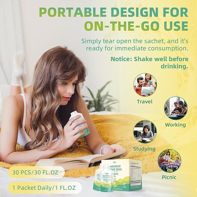 Magnesium Citrate Liquid SupplementMagnesium Drink/Oral Solution with BromelainVitaminZinc and Sodium for Zzz and Gut SupportPineapple30 Day Supply
