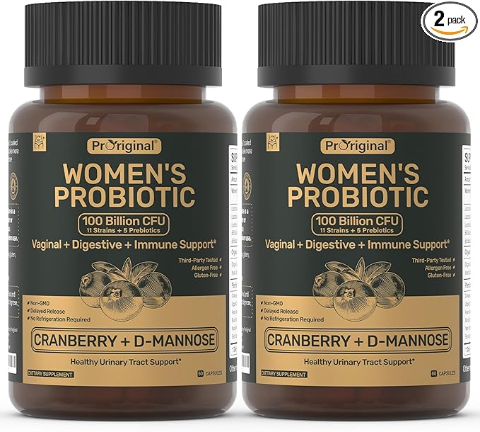 Probiotics for Women – Women’s Probiotic for Digestive Vaginal Urinary Health &amp pH Balance – 100 Billion CFU 11 Strains with Organic Prebiotics Cranberry Extract D-Mannose – Non-GMO 120 Caps