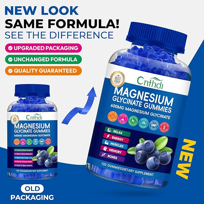Magnesium Glycinate Gummies 600mg Sugar Free Chewable Magnesium Gummies for Adults &amp Kids Relaxation Stress Relief Night Rest No Melatonin Gluten Free Non GMO Vegan Pectin 120 Count