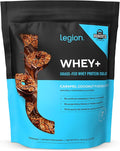 LEGION Whey+ Protein Whey Isolate from Grass Fed Cows - Whey Protein Isolate Powder Low Calorie Non-GMO Sugar Free Lactose and Gluten Free All Natural Protein 30 Servings (Caramel Coconut Fudge)