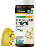 BIO KRAUTER Magnesium Citrate for Relaxation &amp Sleep Support - Magnesium Gummies 400 mg for Daily Wellness - Natural 90 Calm Gummies 45-Day Supply - Non-GMO Banana Flavor