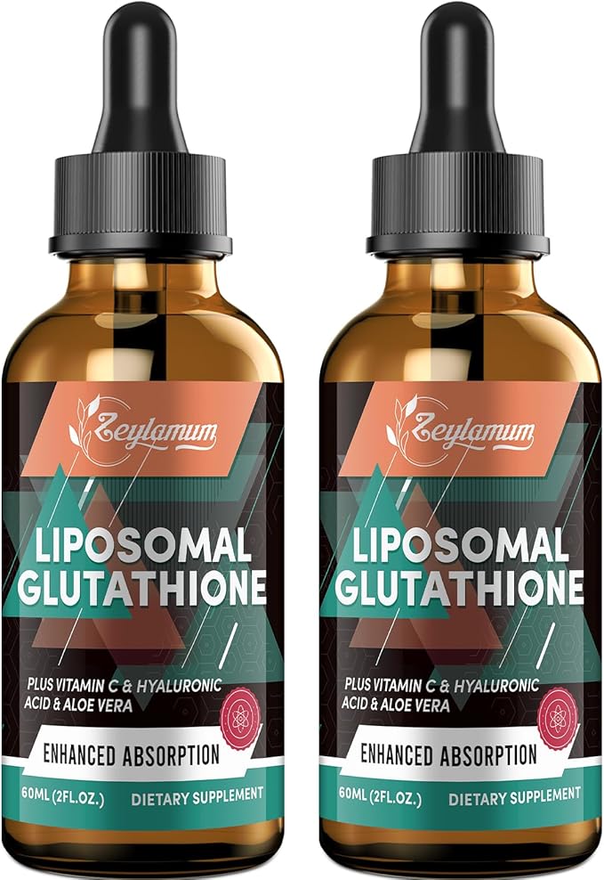 2000MG Liposomal Glutathione Liquid Drops Ultra High Absorption Natural Detoxification Immune System &amp Skin Support* L-Glutathione Vitamin C &amp Hyaluronic Acid Capsules Alternative 4.05