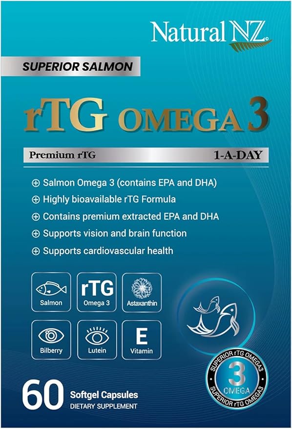 Premium Salmon rTG Omega3 1-A-Day 60 Softgels (3)