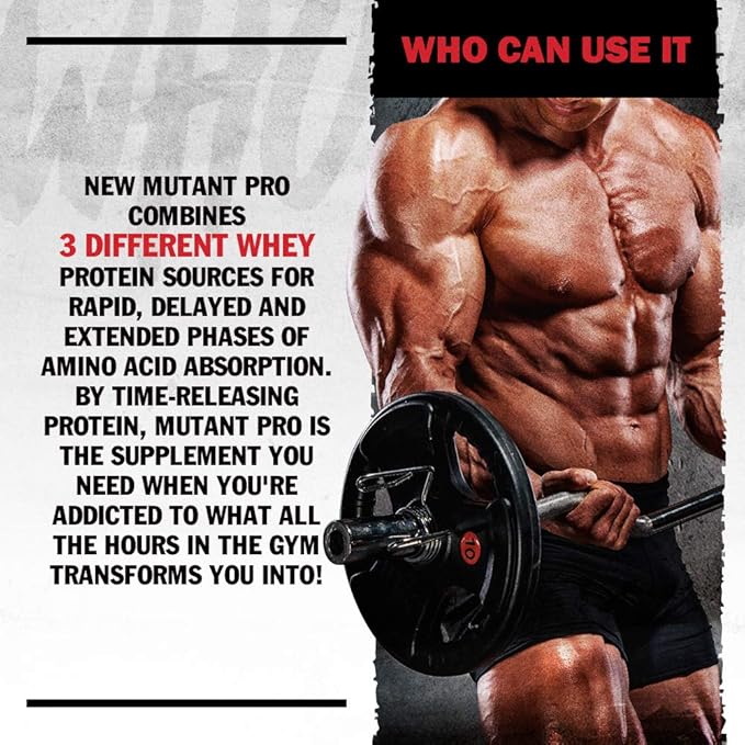 Mutant Pro – Triple Whey Protein Powder Supplement – Time-Released for Enhanced Amino Acid Absorption – Decadent Gourmet Flavors – 5 lbs – Cookies and Cream