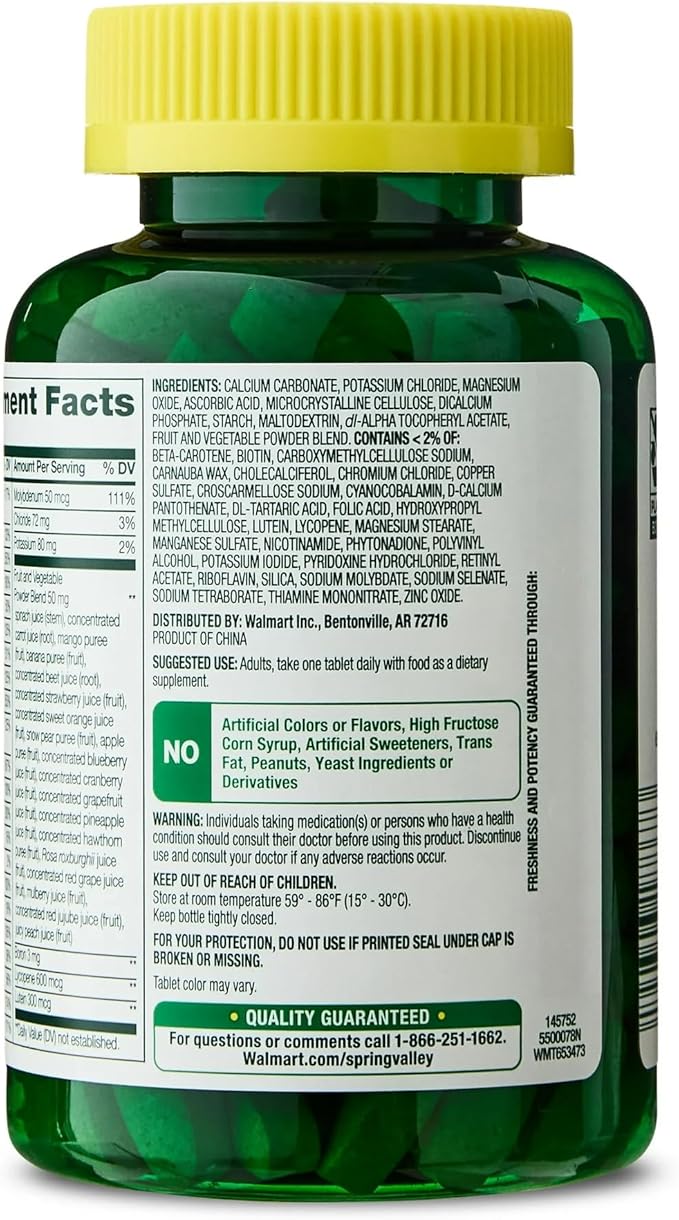SUREFECT Spring Valley Men's 50+ Multivitamin - 150 Tablets - with Boron Lycopene &amp Superfood Blend - Supports Immune Heart Brain &amp Eye Health Support Organizer.