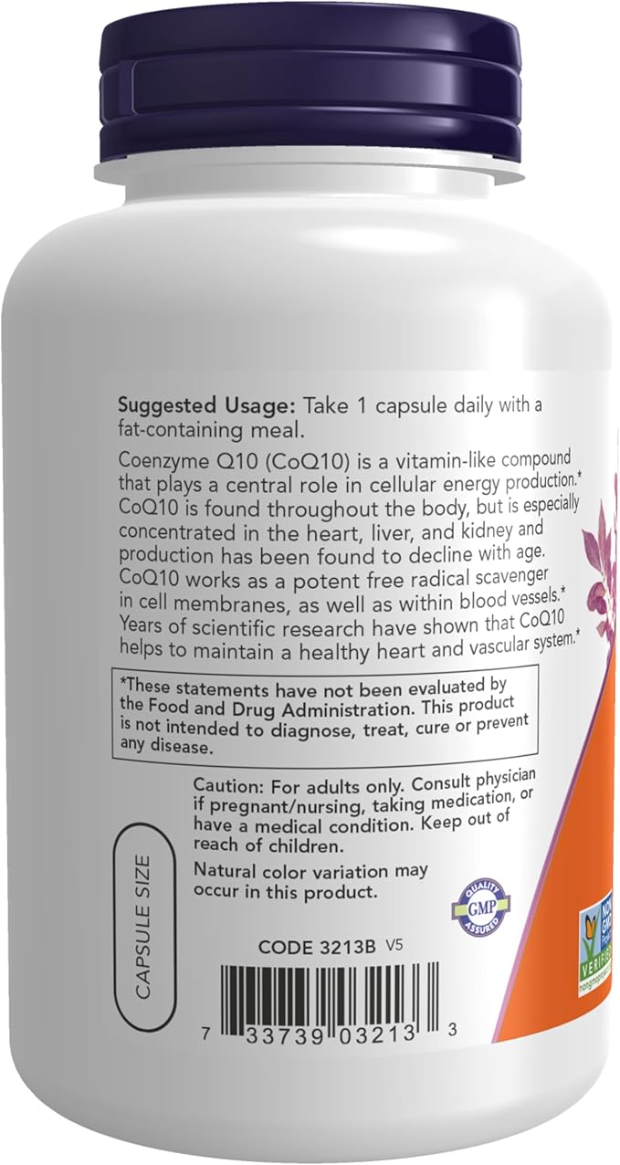 NOW Coq10 100 mg180 Veg Capsules