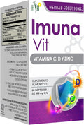 Herbal Solutions Imuna VIT - Vitamin D3 Complex with Zinc - Immune System &amp Bone Health Support Supplement - 60 Softgels (650mg)*