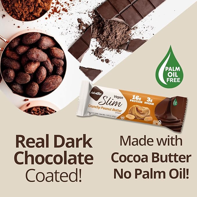 NuGo Slim Dark Chocolate Toasted Coconut 16g Vegan Protein 3g Sugar 7g Fiber Low Net Carb Keto Friendly Gluten Free 12 C