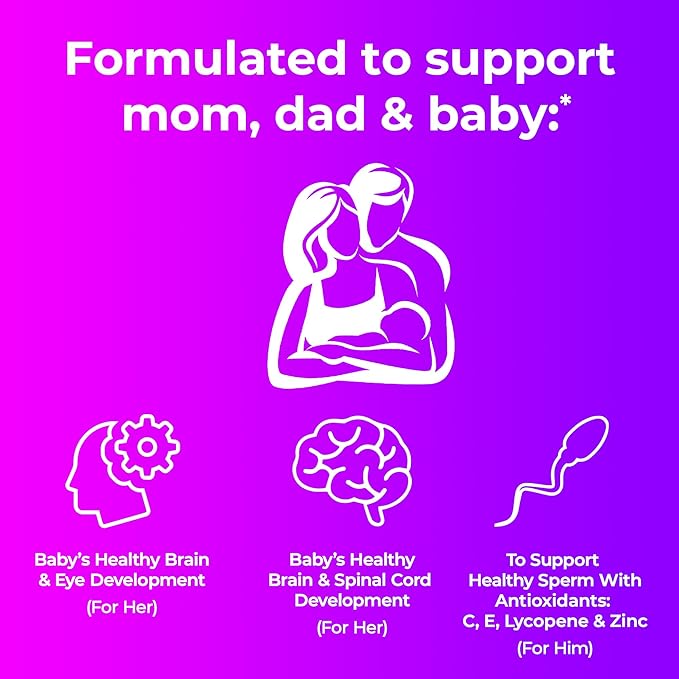One A Day Men's &amp Women's Pre-Pregnancy Multivitamin Softgel including Vitamins A Vitamin C Vitamin D B6 B12 Folic Acid &amp more 30+30 Count Supplement for Before During and Postnatal