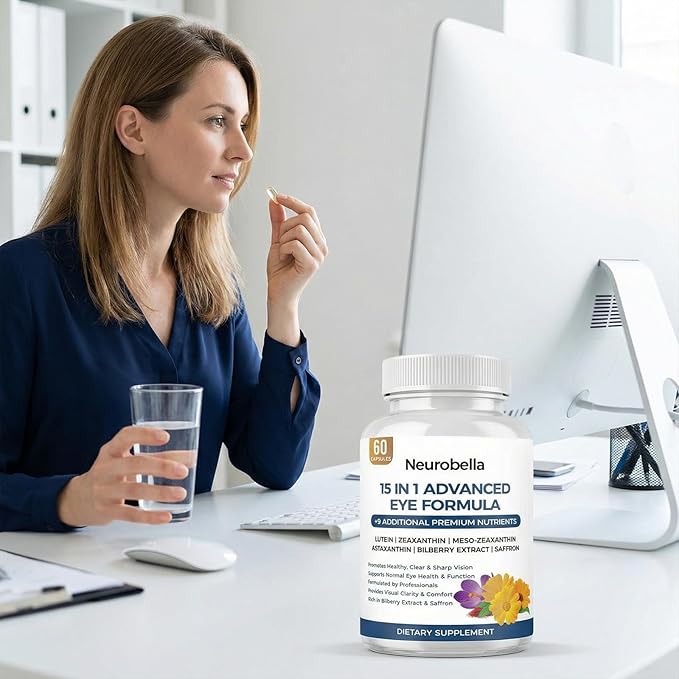 15-in-1 Advanced Eye Formula Eye Support Formula for Daily Comfort with Lutein Zinc Luteolin 60 Capsules