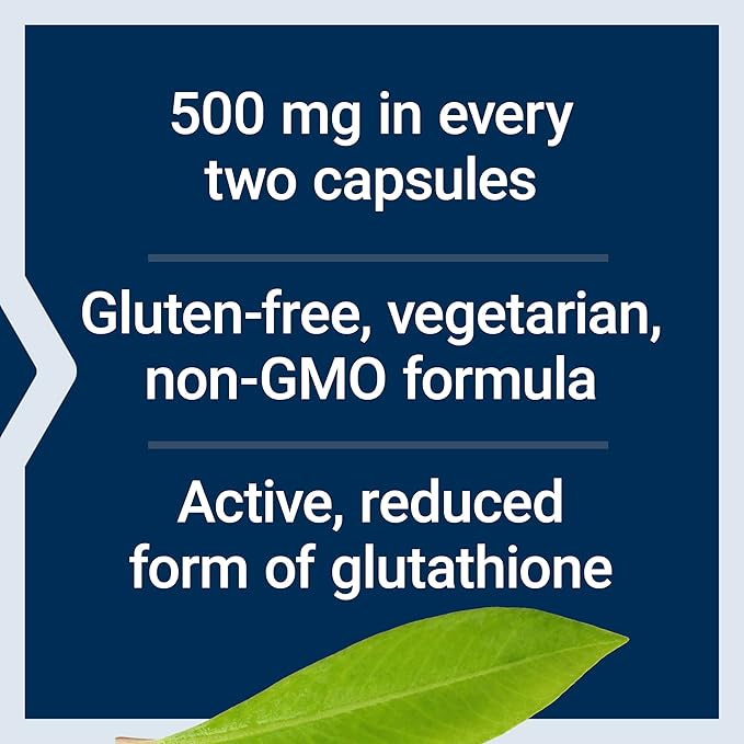 Life Extension Glutathione 500 mg – Glutathione Capsules Antioxidant Supplement Oxidative Stress Active Reduced Form – Gluten-Free Non-GMO Vegetarian – 60 Capsules