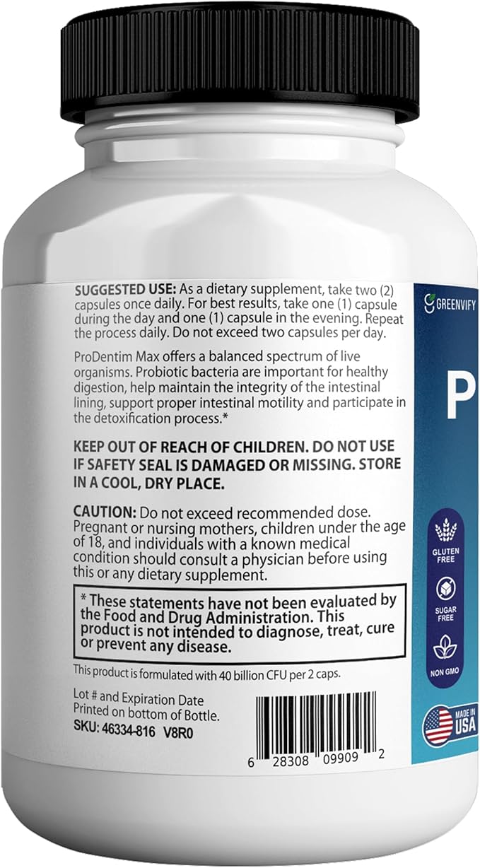 – Extra Strength Probiotic Supplement with 40 Billion CFU – Supports Teeth Gums Ear Nose Throat &amp Digestive Health – 60 Capsules (5)