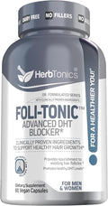 Hair Growth Vitamins for Women &amp Men | DHT Blocker with Saw Palmetto &amp 10000mcg Biotin Foli Tonic Hair Growth Supplement – Supports Fuller Thicker Hair Appearance Non-GMO 60 Vegan Capsules