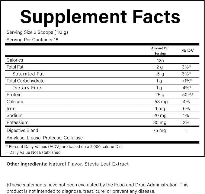 PURE® Vegan Protein Powder - 25g Plant Based Protein 15 Servings - Pea &amp Mung Bean Blend with Digestive Enzymes - Dairy-Free - Muscle Recovery &amp Appetite Control - Vanilla 495 Grams