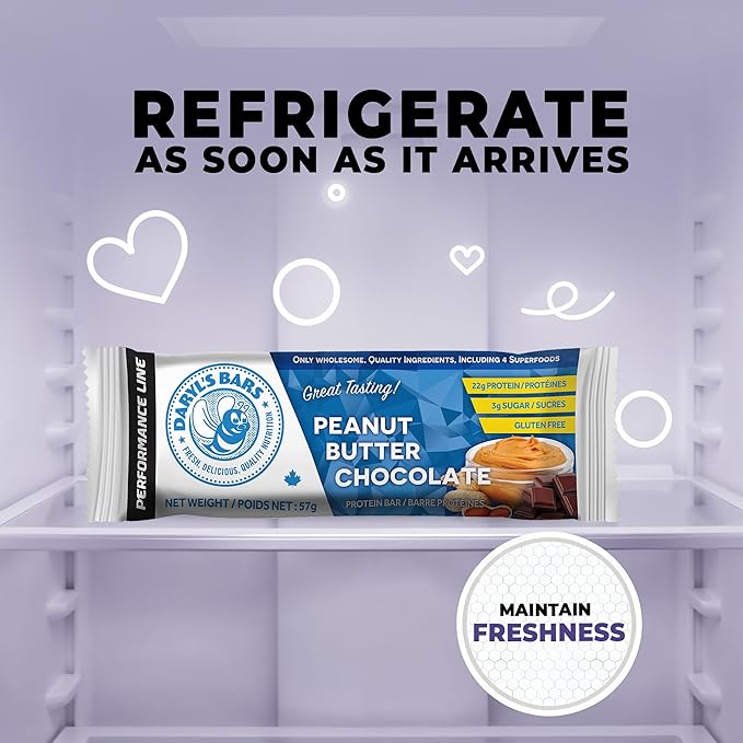 Daryl's Bars Peanut Butter Chocolate On the Go Snack On the Go Whey Protein Bars Gluten Free Protein Snack Meal Replacement Pack of 2