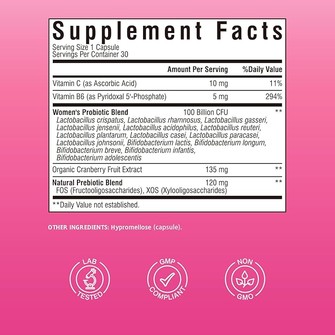 Women's Probiotics 100 Billion CFU 30 Capsules &amp Magnesium Complex Supplement 6 in 1 120 Capsules